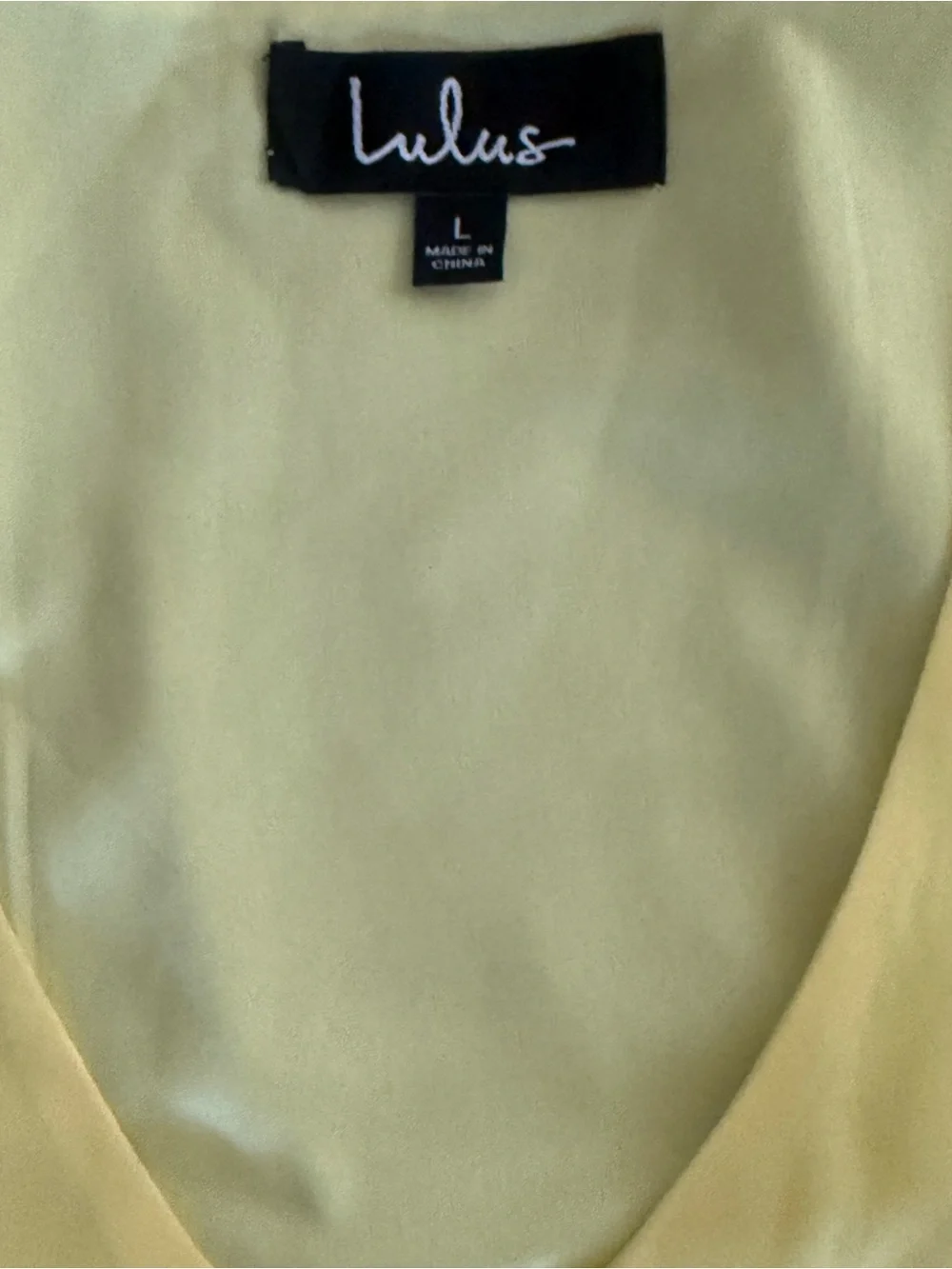 Lulu's Freestyle Yellow V-Neck Short Sleeve Chiffon Mini Shift Dress Size L NWT